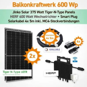 Balkonkraftwerk 600 Watt (750 Wp) Plug & Play Jinko Solar PV-Modul  Herf-600 - 1.webp