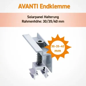 Solarpanel Halterung Avanti Endklemme 30 35 40 mm Befestigung Dachmontage PV Alu - 1.webp