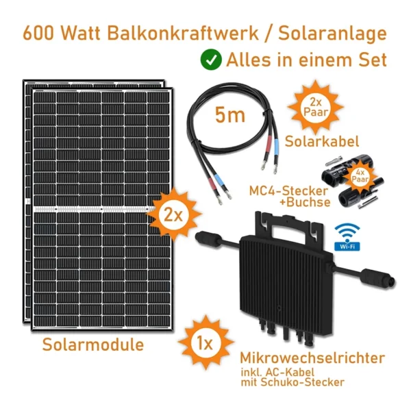 1 Balkonkraftwerk 600 Watt (750 Wp) Plug & Play Trina PV-Modul  Herf-600 - 1.webp