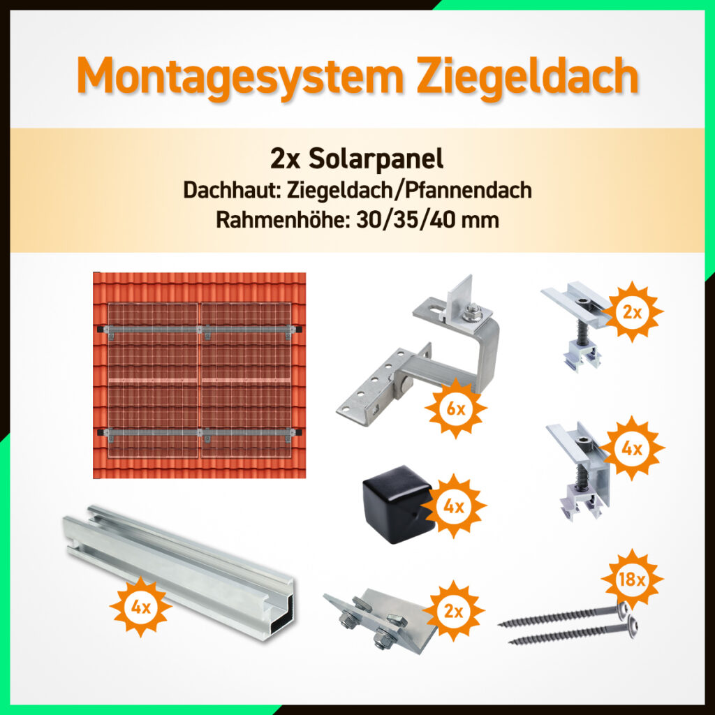 Schletter Montagesystem Aufständerung Flachdach für 1x Solarmodul PV ...
